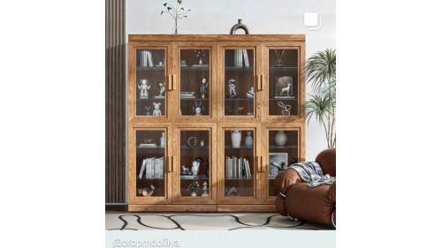  MASİF AHŞAP KİTAPLIK 