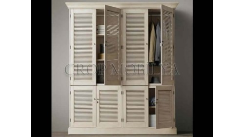 PANJUR KAPAKLI ESKİTME BEYAZ GARDROP- GM488