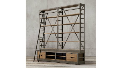 ESKİTME METAL AĞAÇ KİTAPLIK MODELİ - FU859