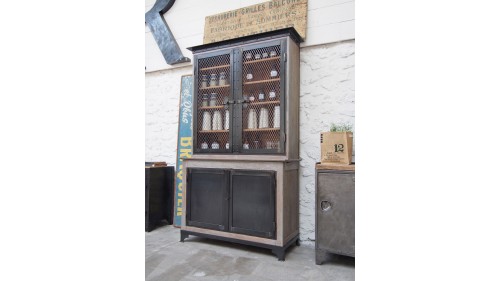 ESKİTME MASİF AHŞAP RETRO TARZI DOLAP MODELİ - FU869