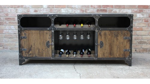 ENDÜSTRİYEL METAL AHŞAP ESKİTME DOLAP - BR184A