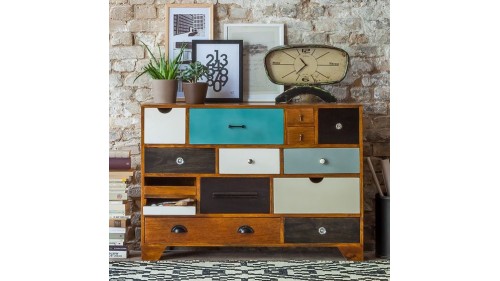 RENKLİ ESKİTME ÖZEL TASARIM KONSOL DRESUAR MODELİ - KN320X