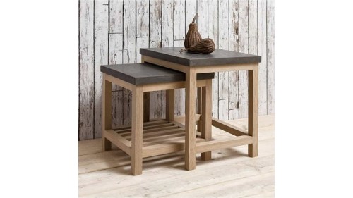 İKİLİ AHŞAP ZİGON SEHPA - FU383