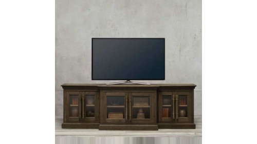 MASİF AHŞAP ESKİTME DOLAPLI TV SEHPASI - FU392