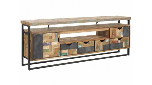 MASİF ESKİTME RENKLİ AHŞAP TV SEHPASI - FU377