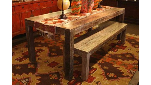 ESKİTME DOĞAL AĞAÇ YEMEK MASASI - FU249