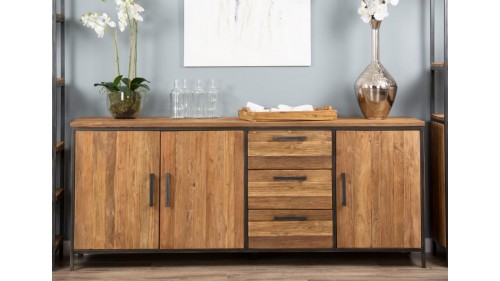 ENDÜSTRİYEL MASİF AHŞAP ESKİTME KONSOL MODELİ -KN665