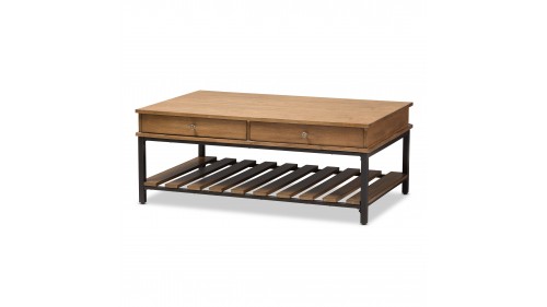 MASİF AHŞAP ÇEKMECELİ ESKİTME ORTA SEHPA - SP887