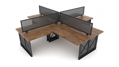 ÖZEL TASARIM OFİS ÇALIŞMA MASALARI METAL AHŞAP - OFS804