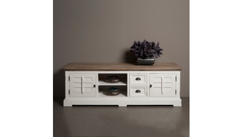 İNGİLİZ TASARIM BEYAZ ESKİTME TV SEHPASI - TV511