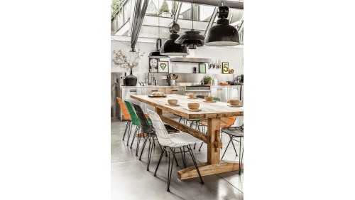 AHŞAP MASİF ESKİTME YEMEK MASASI MODELİ - YM101