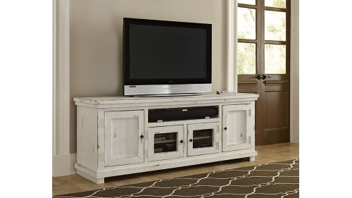 BEYAZ ESKİTME MASİF AHŞAP TV KONSOLU - TV781