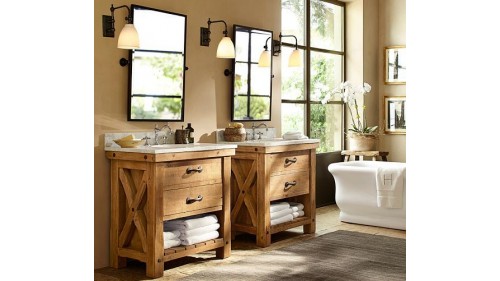 MASİF AĞAÇ ESKİTME BANYO DOLABI  - BD131