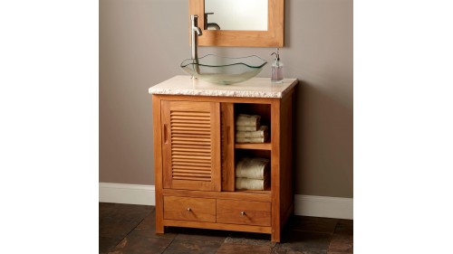 KÜÇÜK BANYOLAR İÇİN AHŞAP BANYO DOLAPLARI - BD111