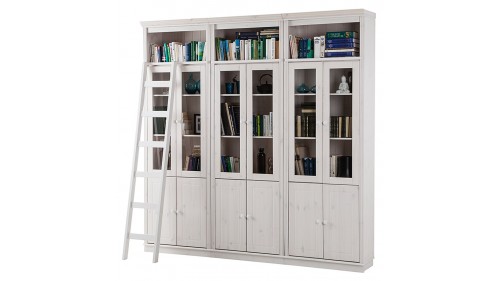 DUVARDAN DUVARA AHŞAP ESKİTME KİTAPLIK KÜTÜPHANE MODELİ - KT603